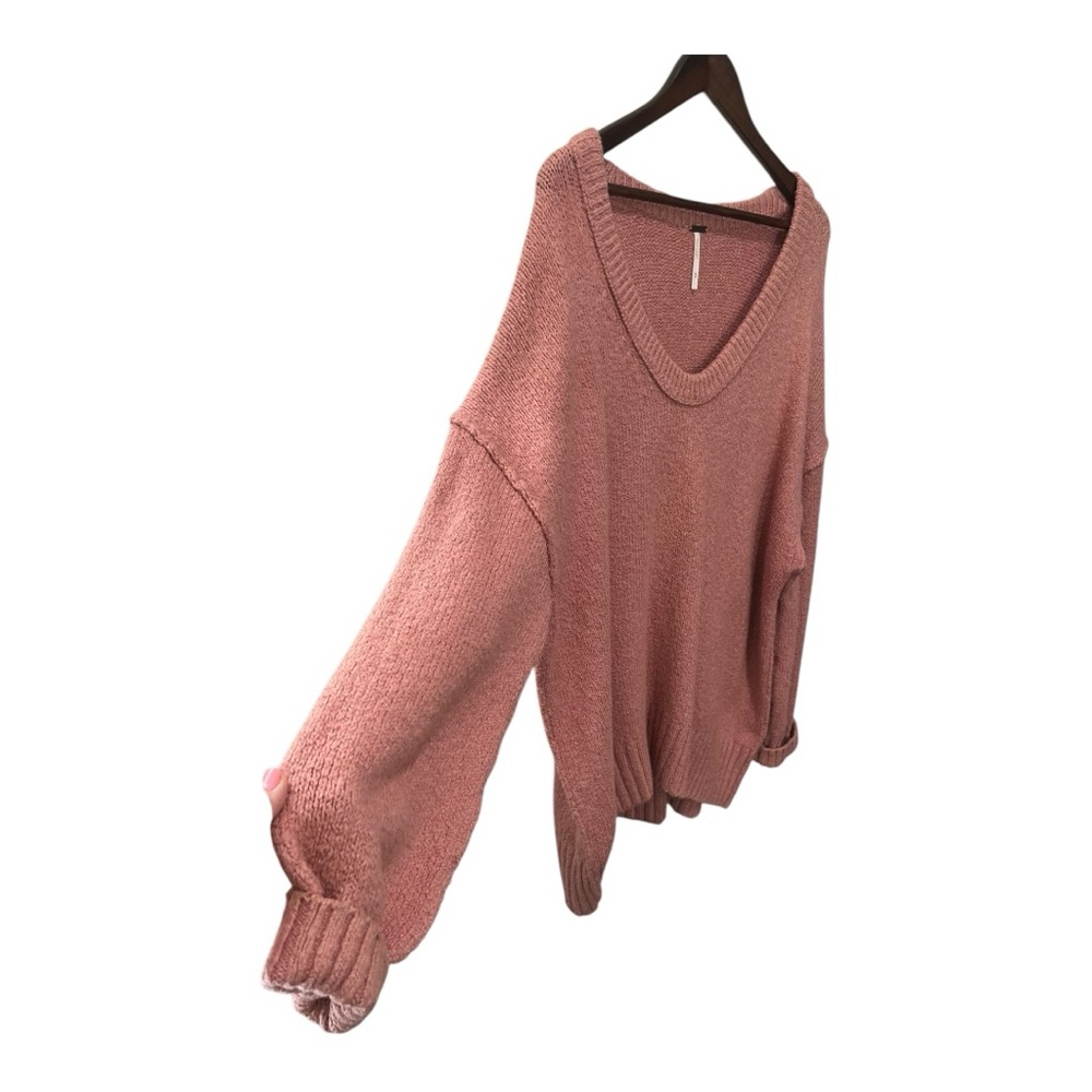 FREE PEOPLE BROOKSIDE ALPINE ROSE OVERSIZED KNIT TUNIC SWEATER SIZE MEDIUM - Picture 7 of 16